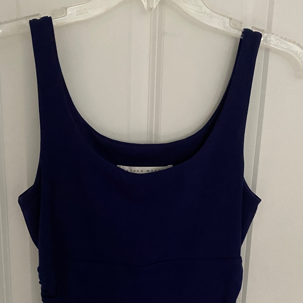 Susana Monaco navy blue Small gathered scoop dress